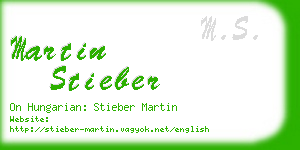 martin stieber business card